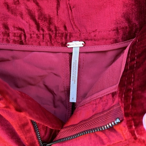 NWT Free People Walk With You Velvet Wide Leg Flare Trousers Sz 4 - Picture 9 of 11